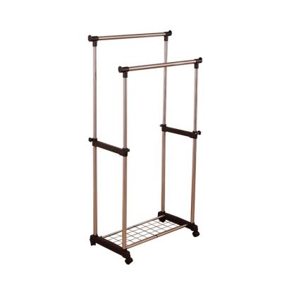 China 2022 New Arrival Bathroom Clothes Dryers Folding Double Pole Hanging Clothes Rack Airer for sale