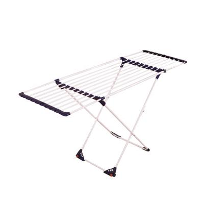 China 20M Expandable Bathroom Laundry Coat Clothes Horse Airer Drying Hanger Folding Clothes Rack Dryer for sale