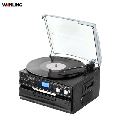 China Hot Sale Multiple Three Speed ​​Vinyl Turntable USB+CD+ Casstee Deck Record Player for sale