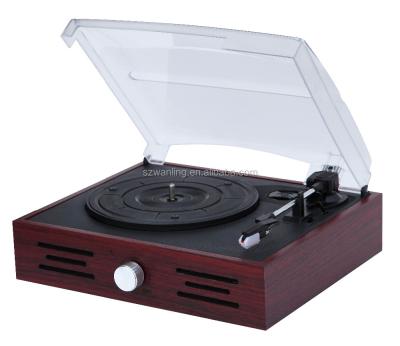 China LP player+AM/FM radio MDF wooden speaker built-in vinyl phonograph with AM FM radio for sale