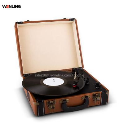 China USB+CD+BT+FM radio suitcase turntable optioal vinyl record player best retro with BT stylus needle for sale