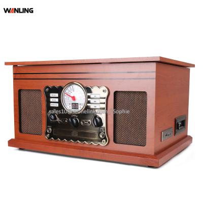 China USB Retro USB / Portable Record CD Cassette SD Turntable Radio Player for sale