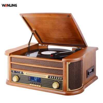 China USB/SD+CD palyer old phonographs CD MP3 record player cabinet with FM DAB radio for sale