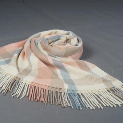 China Soft Smooth Feeling Customizable 2022 New Women's Fashion Long Shawl Big Grid Scarf Winter Warm Lattice Large Scarf for sale