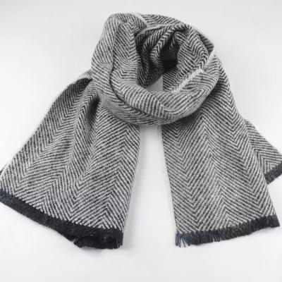 China Soft Smooth Feeling Explosive Women's Herringbone Pattern Scarf Autumn And Winter Faux Cashmere Thick Couples Plaid Scarf for sale