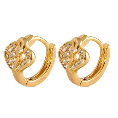 China IEAR CLASSIC Heart Earrings Shape 18K Gold Color Copper Alloy Earrings Small Heart Earrings Gold Plated for sale