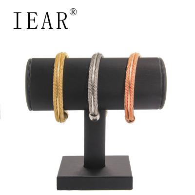 China Hiphop IEAR 3 Tones 18K Gold Plated Luxury Bangle Women Wholesale Custom Bangle Bracelets for sale