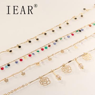 China IEAR trendy gold plated jewelry suppliers wholesales 18k gold anklets anklets for women anklet for sale