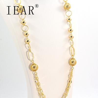 China IEAR FASHIONABLE Gold Plated Necklace Multilayer Necklace Long Pearl Necklace Women Multilayer Designs Multilayer for sale