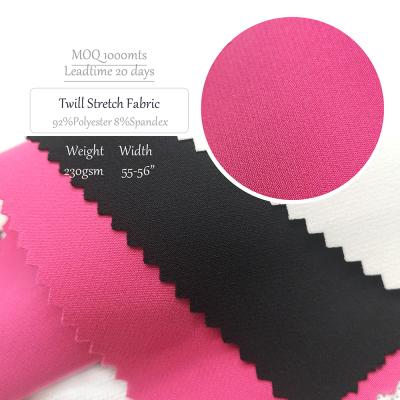 China High Density Twill Polyester Spandex Shrink-Resistant Spandex Fabric For Stretch Pants Sportswear Men Women for sale