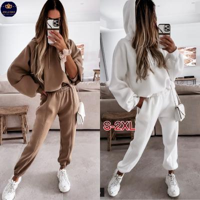 China Autumn Casual Style Breathable Warm Jogger Set Women Outfits Two Piece Pants Set Clothing Hoodie Set Women for sale