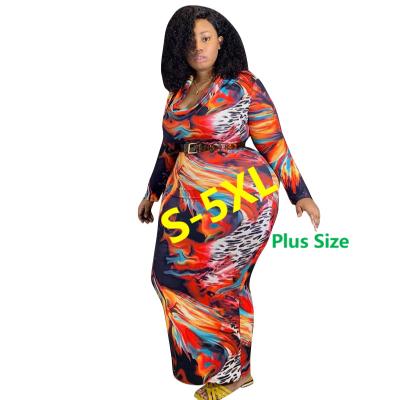 China Breathable S-5xL Plus Size Women Dress Off Shoulder Summer Bodycon Dress Tie Dye Plus Size Maxi Dress for sale