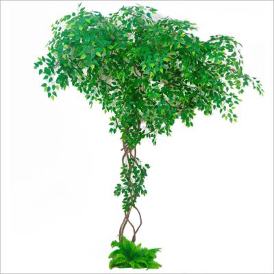 China 3M Artificial Plant Decor Rattan Leaves Eco-Friendly Indoor Artificial Trees Decor Great For Home Decor for sale