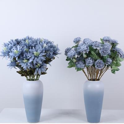 China Durable Wholesale Blue Series Wedding Decoration Props Wedding Flower Wall Backdrop Wedding Flower Stands for sale