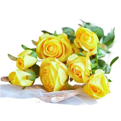 China Factory Wholesale Fake Flower High Simulation Artificial Rose Flower Rose Artificial Flowers Wedding For Home Decoration for sale