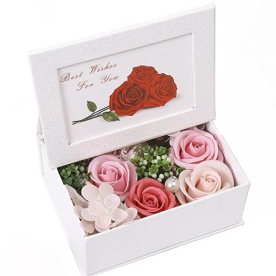 China Eco-Friendly Materials Amazon Hot Selling Decorative Flowers Soap Rose Flower Boxed Soap For Box Gift for sale