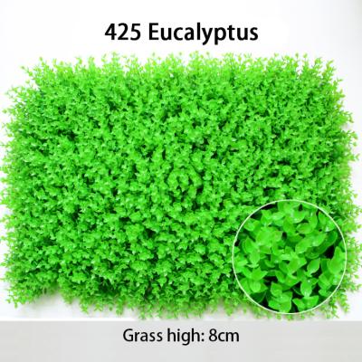 China Hot Selling Artificial Grass Eco-friendly Material 40cm*60cm Artificial Green Grass Backdrop Wall Eucalyptus Leaves For Synthetic Grass Roll Garden for sale