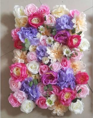 China Wholesale Eco-friendly Artificial Flower Wall Decor Wedding Silk Flower Wall Panel Wedding Backdrop for sale