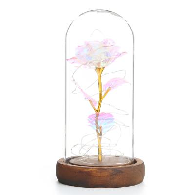 China Wholesale eco-friendly flower beauty and glass beast valentine decorative flowers artificial flowers with LED for sale