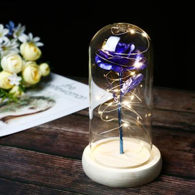 China Amazon Hot Selling Eco-friendly Eternal Rose Flower Preserved Flower In Glass Luxury Rose For Valentines for sale