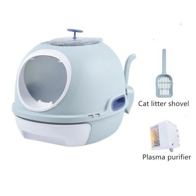 China Fully Enclosed Type Viable Cat Litter Box Big Size Large Automatic Space Drawer Scrubber With Photocatalyst for sale