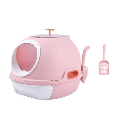 China Sustainable Large Capacity Automatic Plastic Self Care Products Cat Litter Box Large Cat Bin With Sunroof for sale