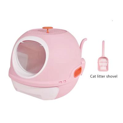 China Stocked Deodorize Clean Cat Litter Box Closed Cat Toilet Pet Cat Litter Box With Drawer And Shovel for sale