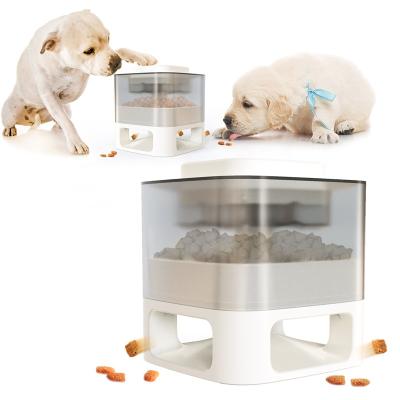 China Sustainable Toy Interactive Pet Automatic Pet Food Dispenser Smart Pet Feeder Square Feeder for sale