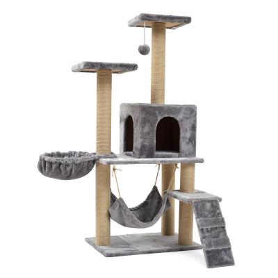 China Wholesale Viable Wood Scratcher Cat Tree Cat Furniture Luxury Sisal Cat House Customized Big Pet for sale