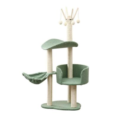 China New Viable Tower Hammock Climber Large Cat Tree Wooden Scratcher Cat Tower Furniture Cat Tree House Scratcher Luxury for sale