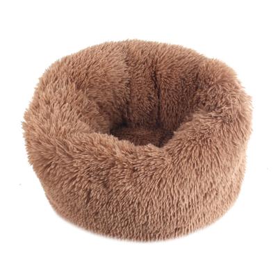 China Breathable Custom Ultra Soft Soothing Luxury Plush Pet Dog Bed Donut Plush Donut Bed Dog Bed for sale