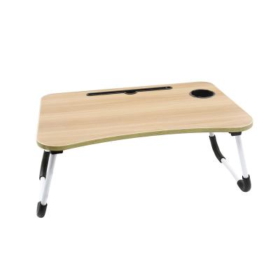 China (Size) Adjustable Portable Adjustable Wooden Laptop Position Table With Cup Slot For Sofa Bed for sale