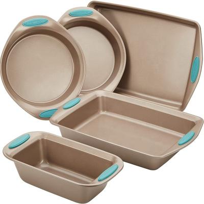 China New Product Disposable Bakeware Set Gold 5 Carbon Steel Non-Stick Bakeware Premium Set Bakeware Set for sale