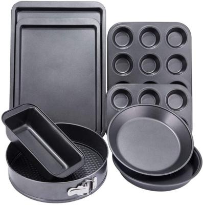 China Sustainable Hot Selling 8-Piece Kitchen Bakeware Non-Stick Cooking Set for sale