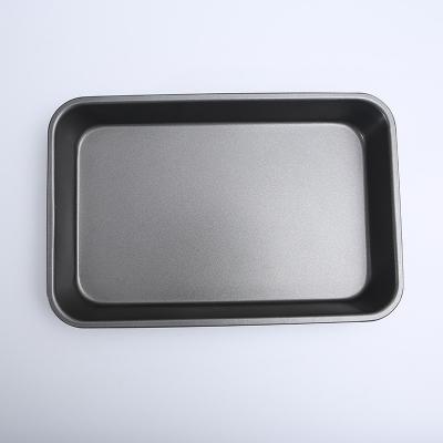 China Non-Stick Steel Square Pan Bakeware Cake Bread Pan Feature High Quality Black Carbon Steel Viable Metal Toast Casserole Pan for sale