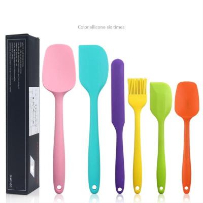 China For Butter Amazon Hot Product 6 Pieces Silicone Spatula Sets With Stainless Steel Core For Cake Cream Butter for sale