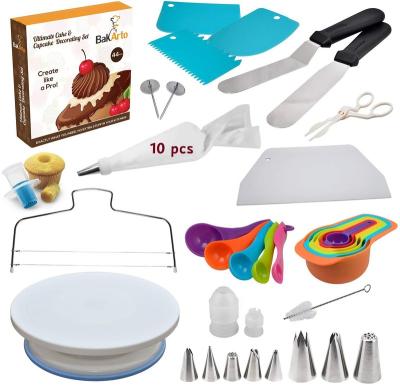 China Sustainable Complete Cake and Cupcake Decorating Kit Set with Cake Decorating Turntable, Easy to Use Cake Leveler Plus Baking Decorating Tool for sale