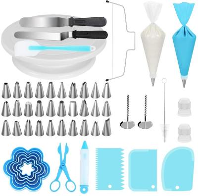 China WIDENY Sustainable Home Kitchen Baking Supplies Set Cake Decorating Kit with Cake Rotating Turntable, Cake Leveler, Cookie Cutter for sale