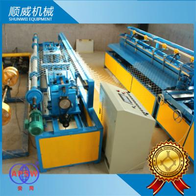 China PCL Control Chain Link Fence Weaving Machine Yellow and Blue Color for sale