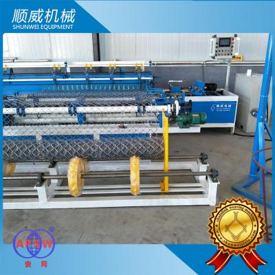 China Single Wire Feeding Chain Link Fence Making Machine Blue Color 3T Weight for sale