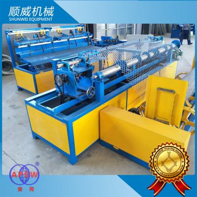 China Yellow And Blue Chain Link wire Machine 4m length , Chain Link Fence Equipment for sale