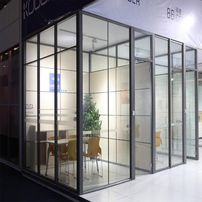 China Supermarket 80mm Double Layer Glass Partition Hotel Restaurant Curtain Wall Transparent Insulating Glass Aluminum Building Materials for sale