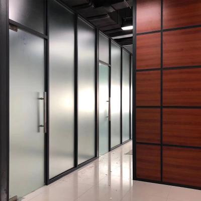 China Contracted Full Size Office Curtain Wall Sound Insulation Glass Partition Wall Single Transparent Glass Aluminum Profile for sale