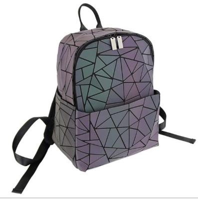 China New Design Fading Luminous Geometric Reflective Backpack Fabric Fluorescent Gradient Backpack for sale