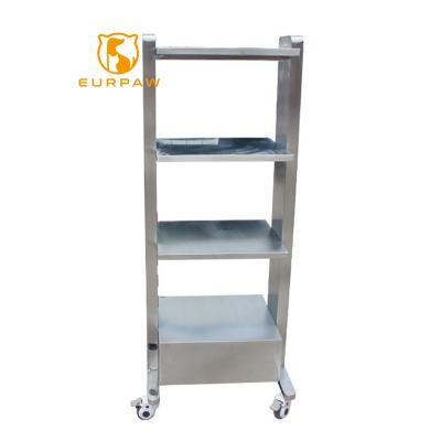 China EURPAW Equipment Economical Multi-Layer Trolley Carrier Trolley Medical Dental Trolley With Plug For Pet Clinic for sale