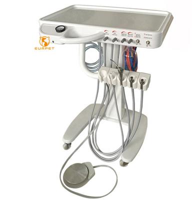 China Animal Device EUR PET Mobile Portable Dental Turbine Machine Chair Dental Cart Therapy Cart with Vacuum Compressor for Pet Vet for sale