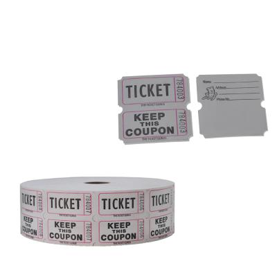 China paper & Cardboard consecutively numbered double ticket roll, blank, 2000 tickets per roll for sale