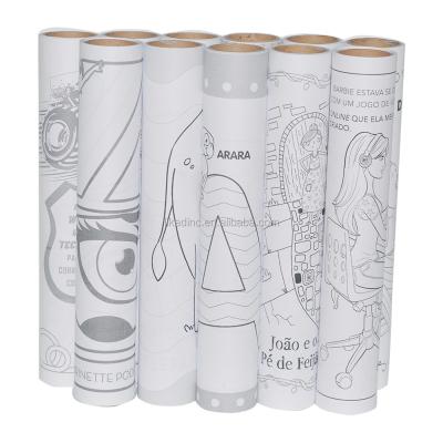 China Back with glue coloring book paper roll attached on the wall for kids for sale