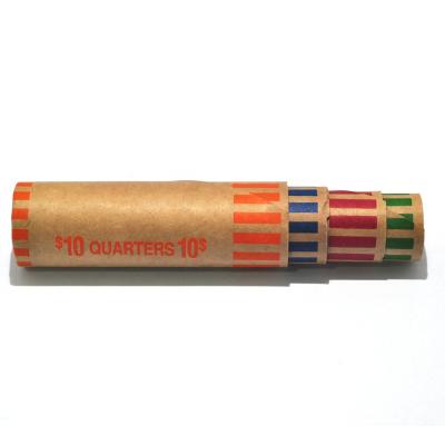 China For bank OEM or ODM 4 colors wrapping paper preformed coin roll wrappers for individual use for sale