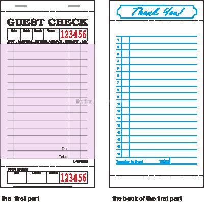 China Single Part Advice Hotel and Restaurant Waiter Order Book with Guest Receipt and Drink Bottom Lines for sale